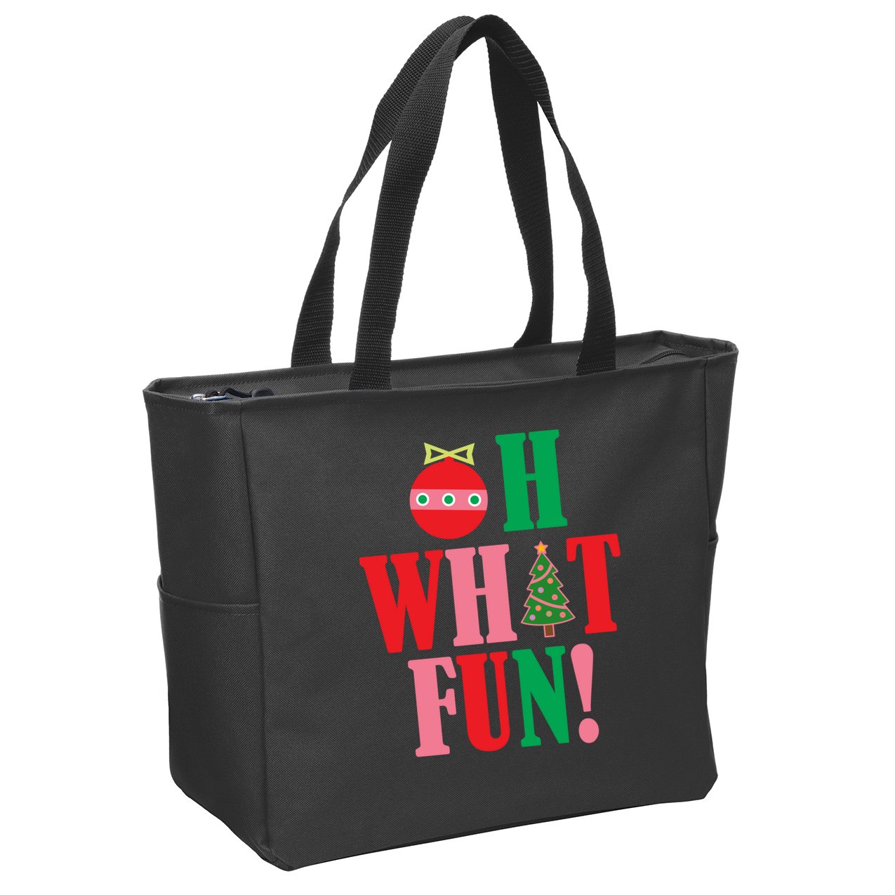 Oh What Fun Christmas Zip Tote Bag