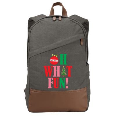 Oh What Fun Christmas Cotton Canvas Backpack