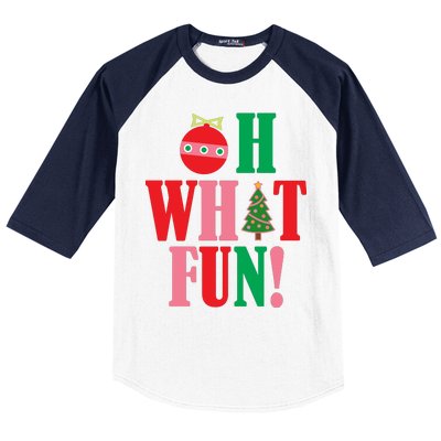 Oh What Fun Christmas Baseball Sleeve Shirt