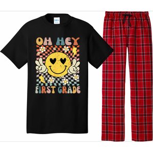 Oh Hey 1st Grade Smile Retro Face Back To School Teacher Pajama Set