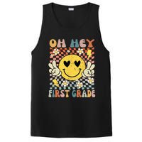 Oh Hey 1st Grade Smile Retro Face Back To School Teacher PosiCharge Competitor Tank