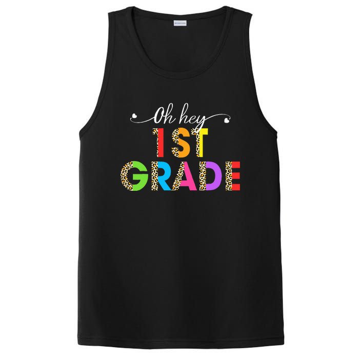 Oh Hey 1st Grade First Day of School Leopard Teacher PosiCharge Competitor Tank