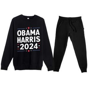 Obama Harris 2024 Democrat Us Election Michelle Kamala Premium Crewneck Sweatsuit Set