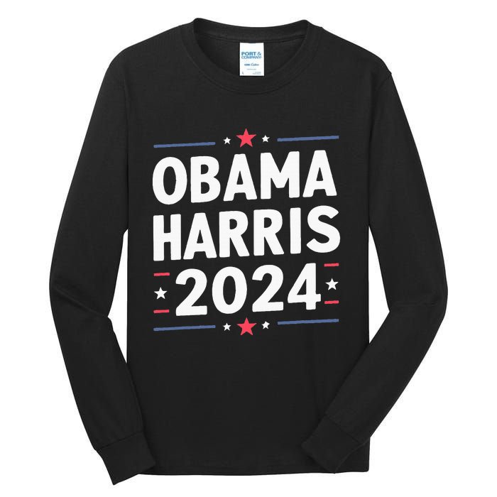 Obama Harris 2024 Democrat Us Election Michelle Kamala Tall Long Sleeve T-Shirt