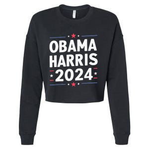 Obama Harris 2024 Democrat Us Election Michelle Kamala Cropped Pullover Crew