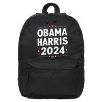 Obama Harris 2024 Democrat Us Election Michelle Kamala 16 in Basic Backpack