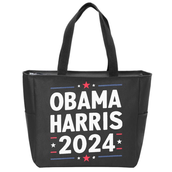 Obama Harris 2024 Democrat Us Election Michelle Kamala Zip Tote Bag