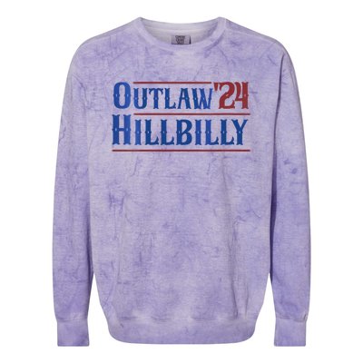 Outlaw Hillbilly 2024 Funny Country Western Trump Vance 2024 Colorblast Crewneck Sweatshirt