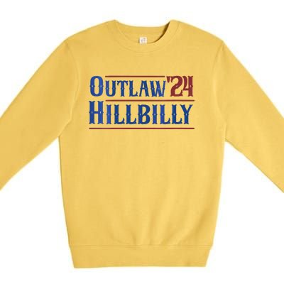 Outlaw Hillbilly 2024 Funny Country Western Trump Vance 2024 Premium Crewneck Sweatshirt