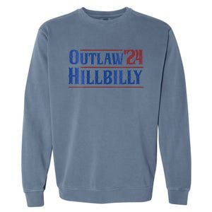 Outlaw Hillbilly 2024 Funny Country Western Trump Vance 2024 Garment-Dyed Sweatshirt