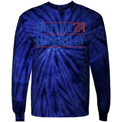 Outlaw Hillbilly 2024 Funny Country Western Trump Vance 2024 Tie-Dye Long Sleeve Shirt