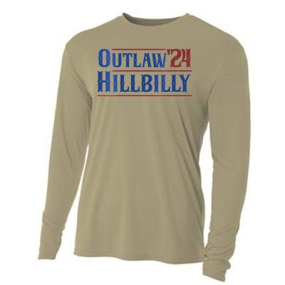 Outlaw Hillbilly 2024 Funny Country Western Trump Vance 2024 Cooling Performance Long Sleeve Crew