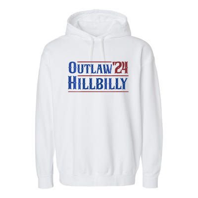 Outlaw Hillbilly 2024 Funny Country Western Trump Vance 2024 Garment-Dyed Fleece Hoodie