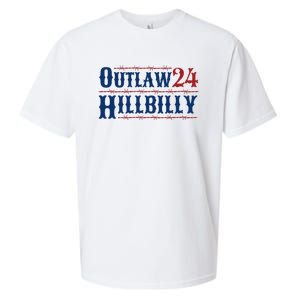 Outlaw Hillbilly 2024 Barbed Wire Western Trump Vance 2024 Sueded Cloud Jersey T-Shirt