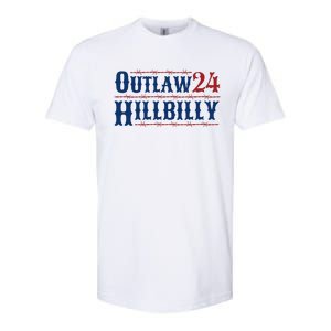 Outlaw Hillbilly 2024 Barbed Wire Western Trump Vance 2024 Softstyle CVC T-Shirt