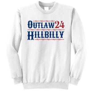 Outlaw Hillbilly 2024 Barbed Wire Western Trump Vance 2024 Sweatshirt