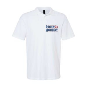 Outlaw Hillbilly 2024 Barbed Wire Western Trump Vance 2024 Softstyle Adult Sport Polo