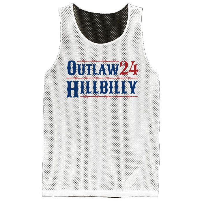 Outlaw Hillbilly 2024 Barbed Wire Western Trump Vance 2024 Mesh Reversible Basketball Jersey Tank