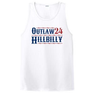 Outlaw Hillbilly 2024 Barbed Wire Western Trump Vance 2024 PosiCharge Competitor Tank