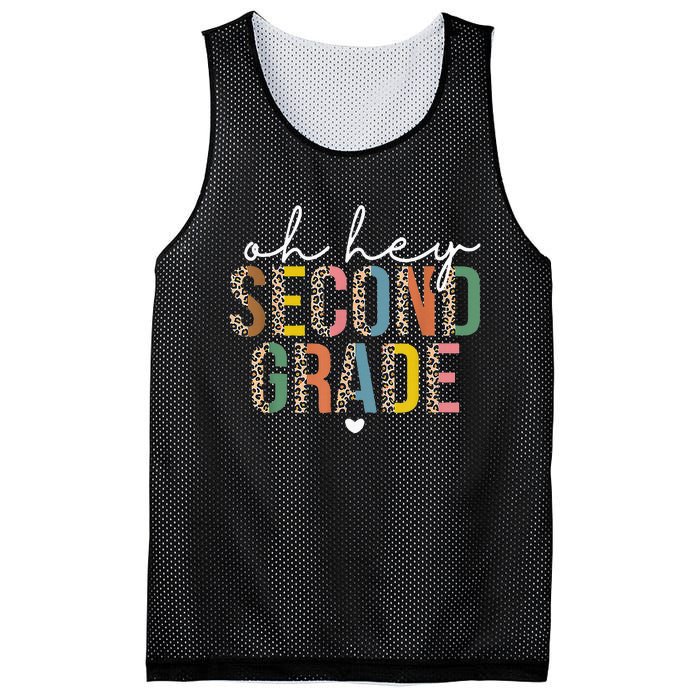 Oh Hey 2nd Second Grade Back To School Leopard For Teachers Mesh Reversible Basketball Jersey Tank