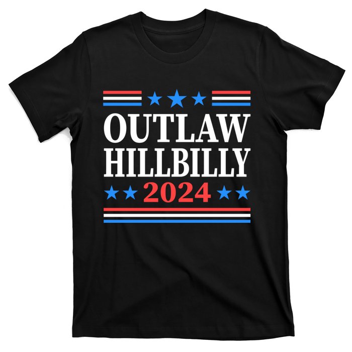 Outlaw Hillbilly 2024 Trump Vance Us Flag Vintage T-Shirt