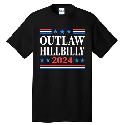 Outlaw Hillbilly 2024 Trump Vance Us Flag Vintage Tall T-Shirt