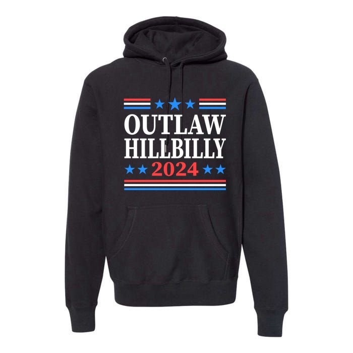 Outlaw Hillbilly 2024 Trump Vance Us Flag Vintage Premium Hoodie