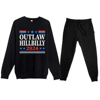 Outlaw Hillbilly 2024 Trump Vance Us Flag Vintage Premium Crewneck Sweatsuit Set