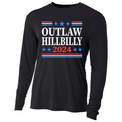 Outlaw Hillbilly 2024 Trump Vance Us Flag Vintage Cooling Performance Long Sleeve Crew