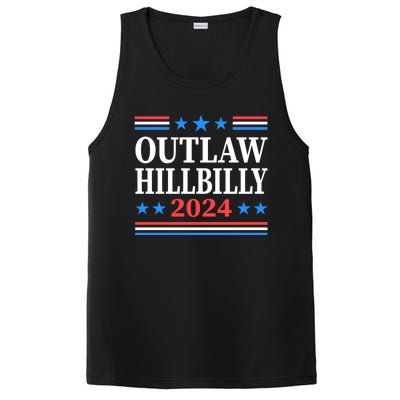 Outlaw Hillbilly 2024 Trump Vance Us Flag Vintage PosiCharge Competitor Tank