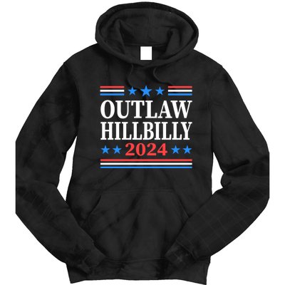 Outlaw Hillbilly 2024 Trump Vance Us Flag Vintage Tie Dye Hoodie