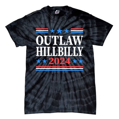 Outlaw Hillbilly 2024 Trump Vance Us Flag Vintage Tie-Dye T-Shirt