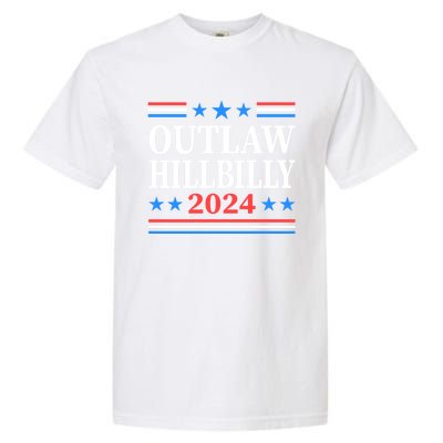 Outlaw Hillbilly 2024 Trump Vance Us Flag Vintage Garment-Dyed Heavyweight T-Shirt