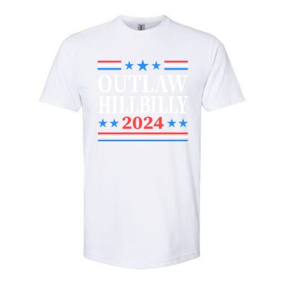 Outlaw Hillbilly 2024 Trump Vance Us Flag Vintage Softstyle CVC T-Shirt