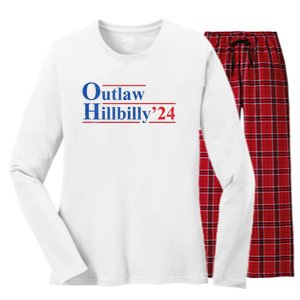 Outlaw Hillbilly 24 IM Voting For The Outlaw And Hillbilly Women's Long Sleeve Flannel Pajama Set 