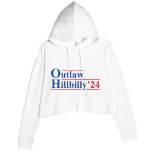 Outlaw Hillbilly 24 IM Voting For The Outlaw And Hillbilly Crop Fleece Hoodie