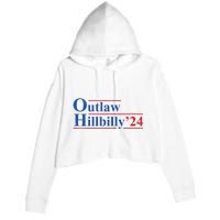 Outlaw Hillbilly 24 IM Voting For The Outlaw And Hillbilly Crop Fleece Hoodie