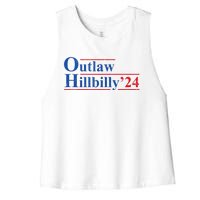 Outlaw Hillbilly 24 IM Voting For The Outlaw And Hillbilly Women's Racerback Cropped Tank