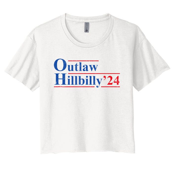 Outlaw Hillbilly 24 IM Voting For The Outlaw And Hillbilly Women's Crop Top Tee