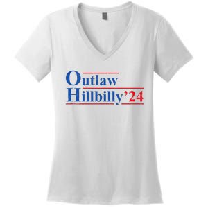 Outlaw Hillbilly 24 IM Voting For The Outlaw And Hillbilly Women's V-Neck T-Shirt