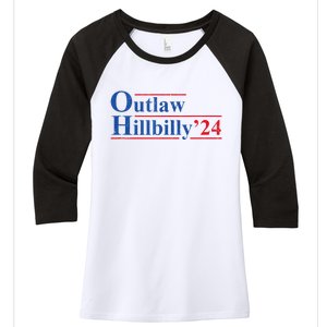 Outlaw Hillbilly 24 IM Voting For The Outlaw And Hillbilly Women's Tri-Blend 3/4-Sleeve Raglan Shirt