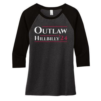 Outlaw Hillbilly 24 Women's Tri-Blend 3/4-Sleeve Raglan Shirt