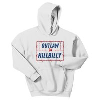 Outlaw Hillbilly 2024 Barbed Wire Western Trump Vance 2024 Kids Hoodie