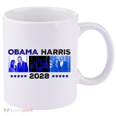 Obama Harris 2028 11oz C Handle Ceramic Mug