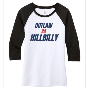 Outlaw Hillbilly 24 Women's Tri-Blend 3/4-Sleeve Raglan Shirt