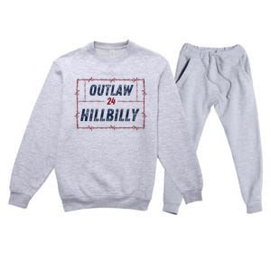 Outlaw Hillbilly 2024 Barbed Wire Western Trump Vance 2024 Premium Crewneck Sweatsuit Set