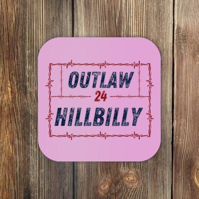 Outlaw Hillbilly 2024 Barbed Wire Western Trump Vance 2024 Coaster