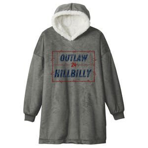 Outlaw Hillbilly 2024 Barbed Wire Western Trump Vance 2024 Hooded Wearable Blanket