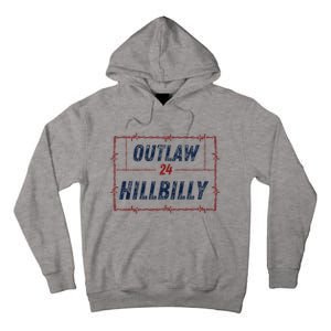 Outlaw Hillbilly 2024 Barbed Wire Western Trump Vance 2024 Tall Hoodie