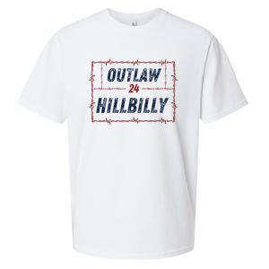 Outlaw Hillbilly 2024 Barbed Wire Western Trump Vance 2024 Sueded Cloud Jersey T-Shirt